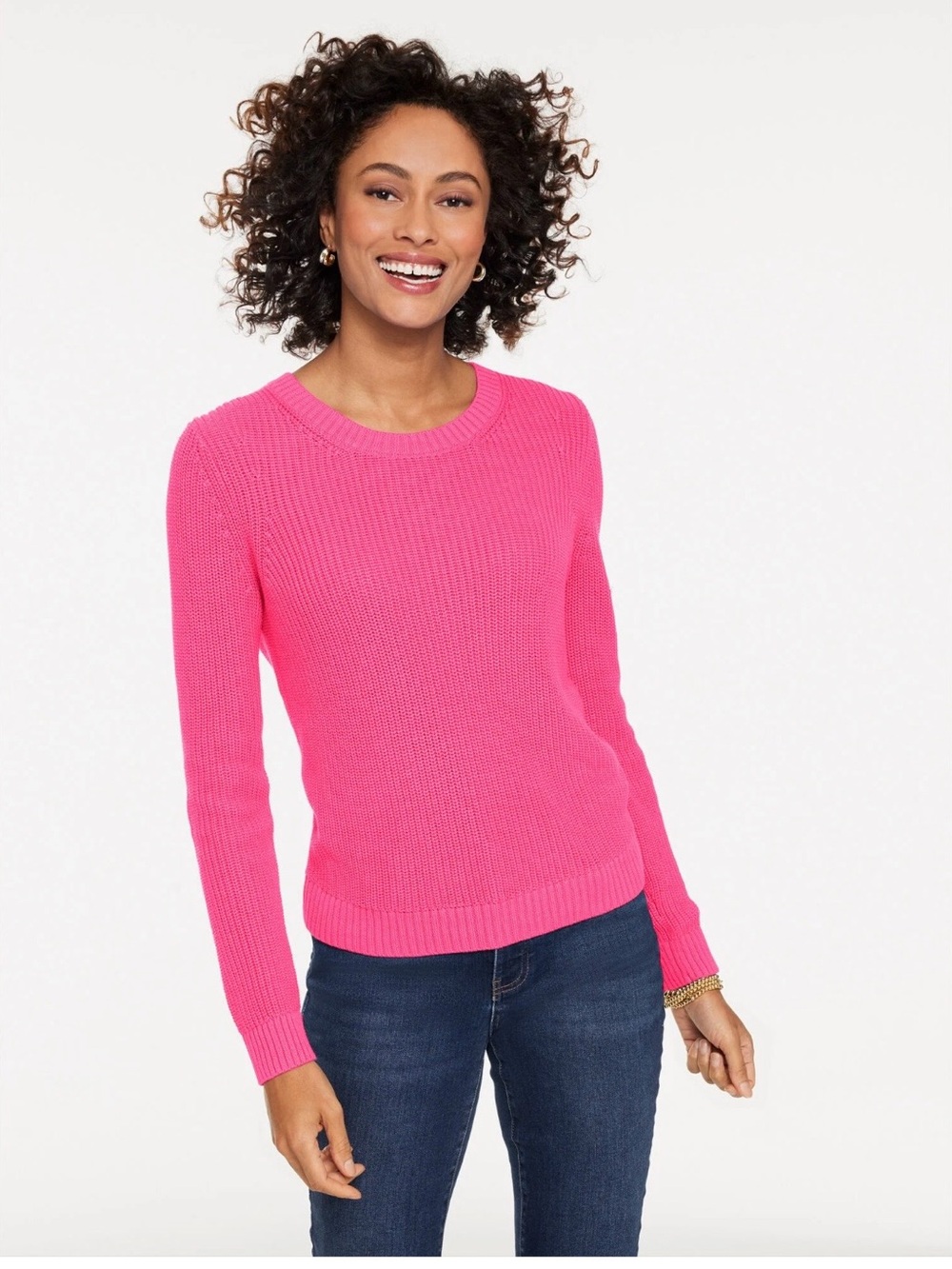 Talbots Pink Crewneck Cashmere Sweater Size M